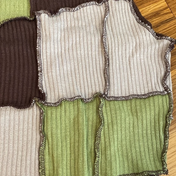 Garage Women’s Green and White Patchwork Tank Top Size S - Picture 4 of 6